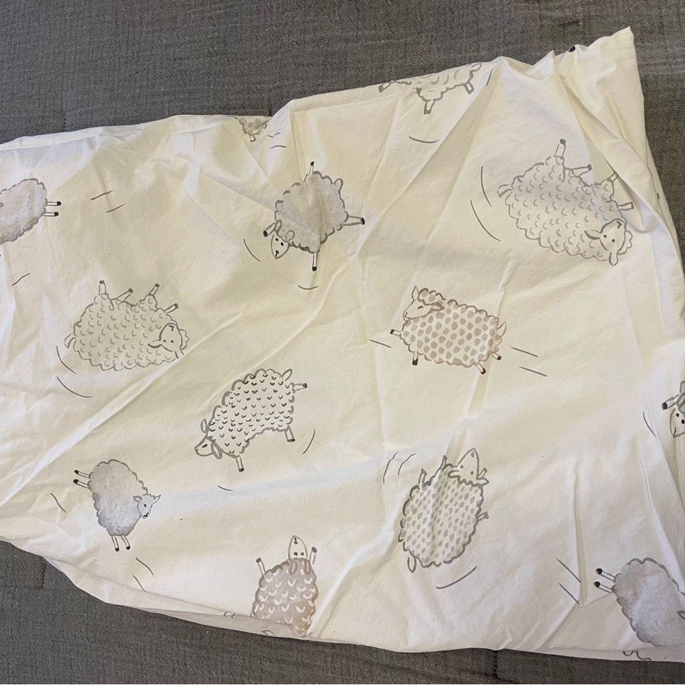 Pottery Barn Kids 100% organic cotton sheep crib sheet